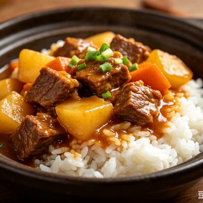 土豆烧牛肉盖饭