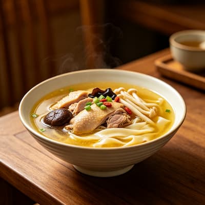 老母鸡菌汤面