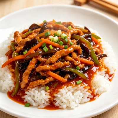 鱼香肉丝盖饭