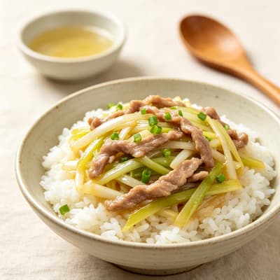韭黄肉丝盖饭