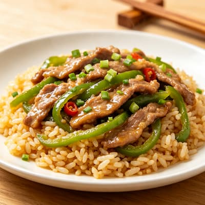 青椒肉丝炒饭